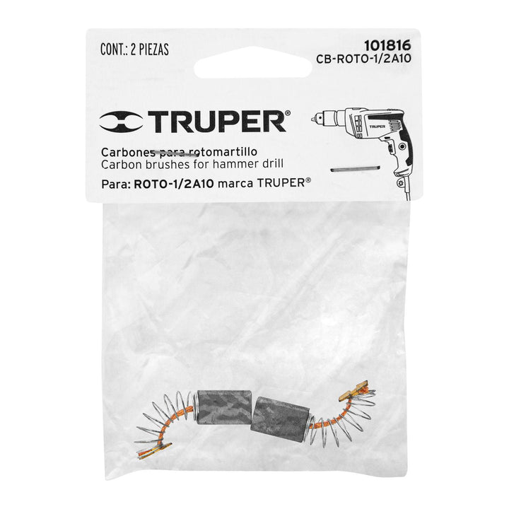 Bolsa con 2 carbones de repuesto para ROTO-1/2A10, TRUPER - Mundo Tool 