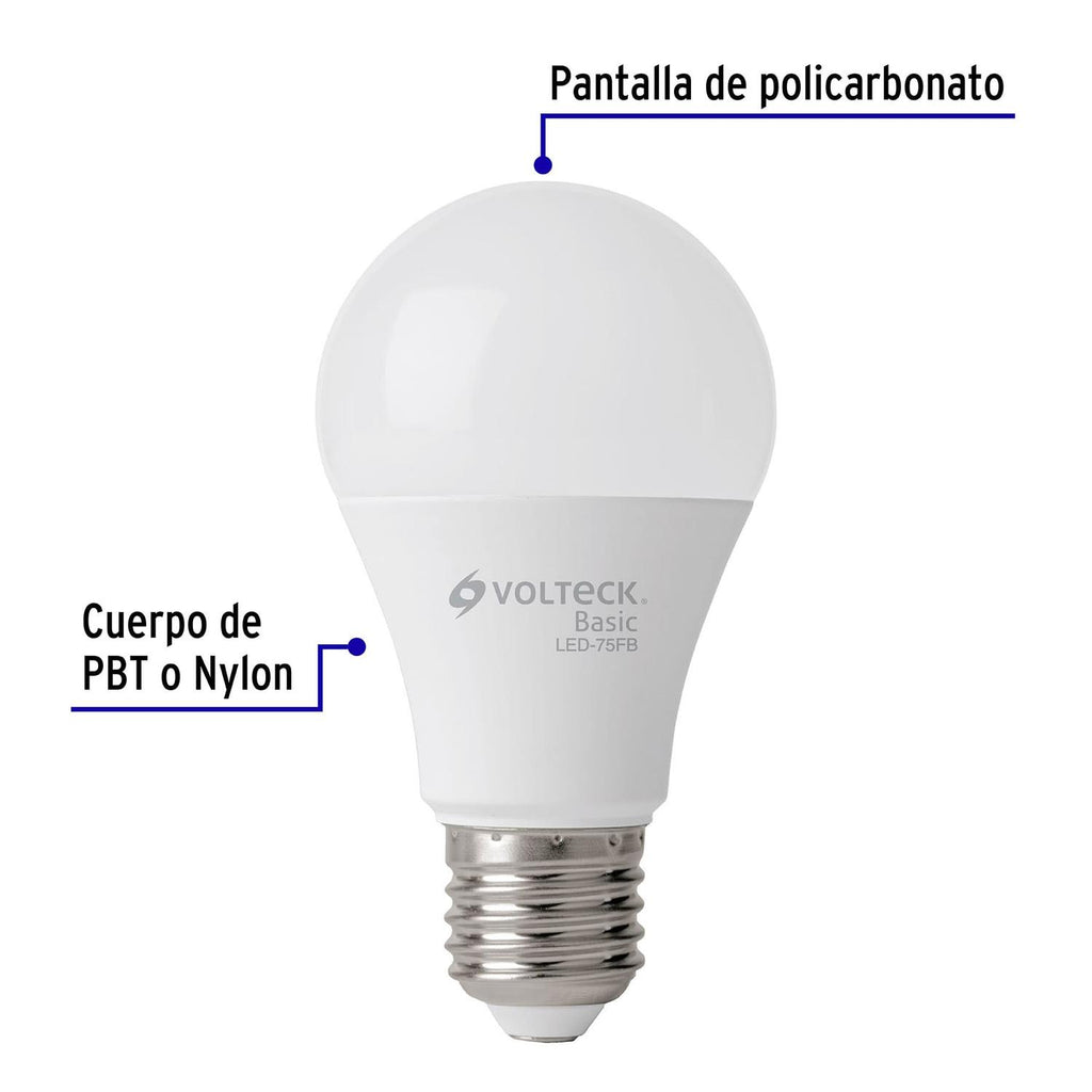 Lámpara de LED tipo bulbo A19 10 W, luz de día, caja, Basic - Mundo Tool 