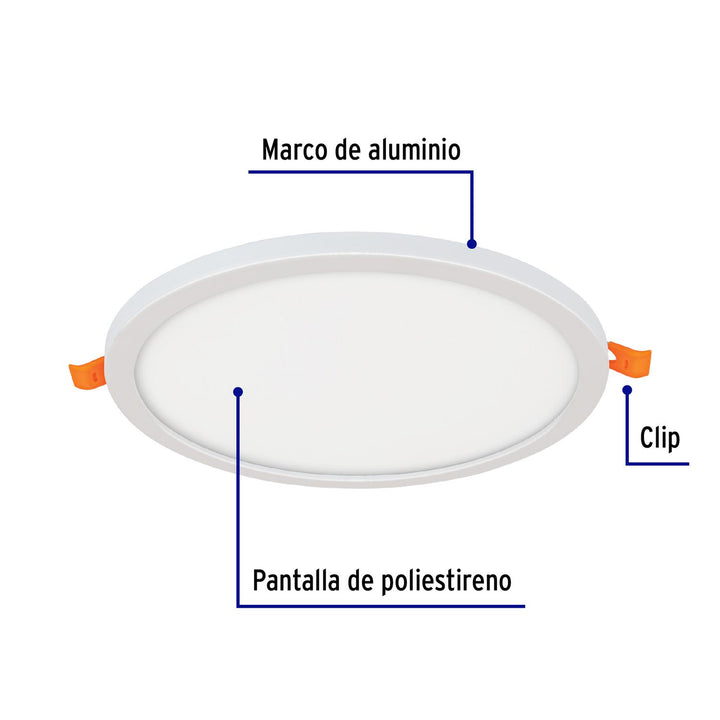 Luminario de LED para empotrar 15 W, ajustable, luz de día - Mundo Tool 