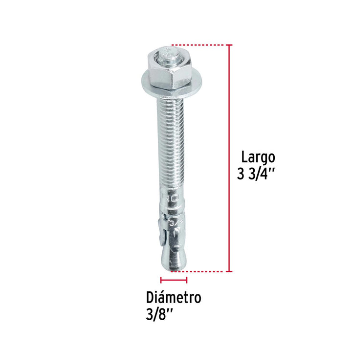 Bolsa con 6 taquetes arpón 3/8' x 3-3/4', Fiero - Mundo Tool 