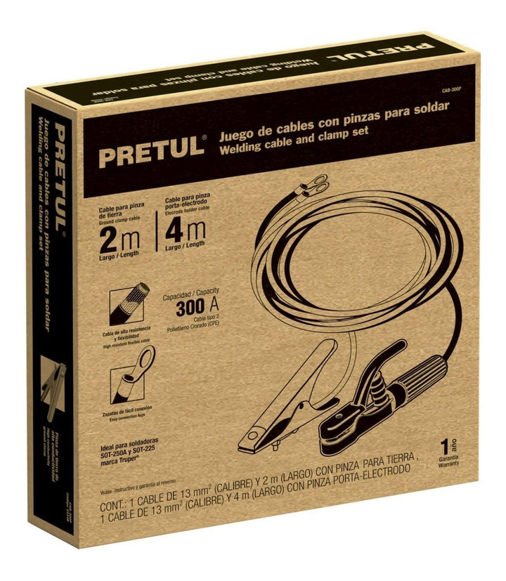 Juego De Cables Pinzas De Tierra Para Soldar Pretul - Mundo Tool 