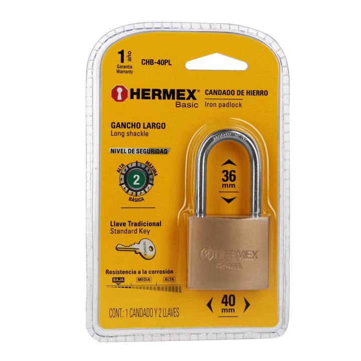 Candado De Hierro 40mm Largo Basic Hermex - Mundo Tool 