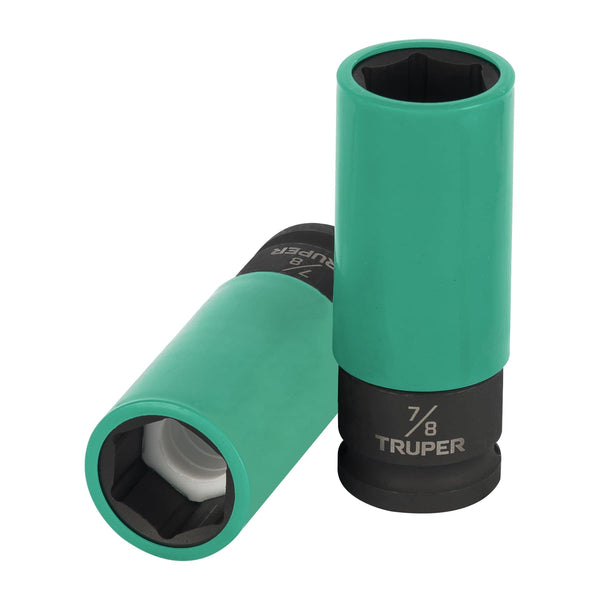 Truper D-7328-HLPD Dado Largo Impacto protección plástica 7/8″, 6 Puntas, Cuadro 1/2″ - Mundo Tool 