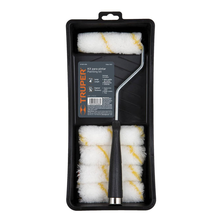 Kit de rodillo para pintar, 4' (maneral, charola y felpa) Truper - Mundo Tool 
