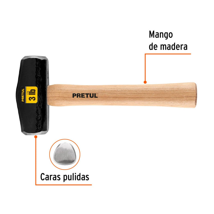 Marro Tipo Nevada 3 Lbs Mango 11' Pretul - Mundo Tool 