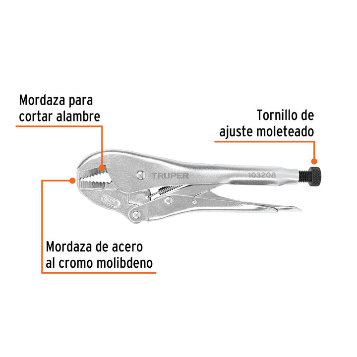 Pinza de presión 10' mordaza recta, tipo japonés, Truper - Mundo Tool 