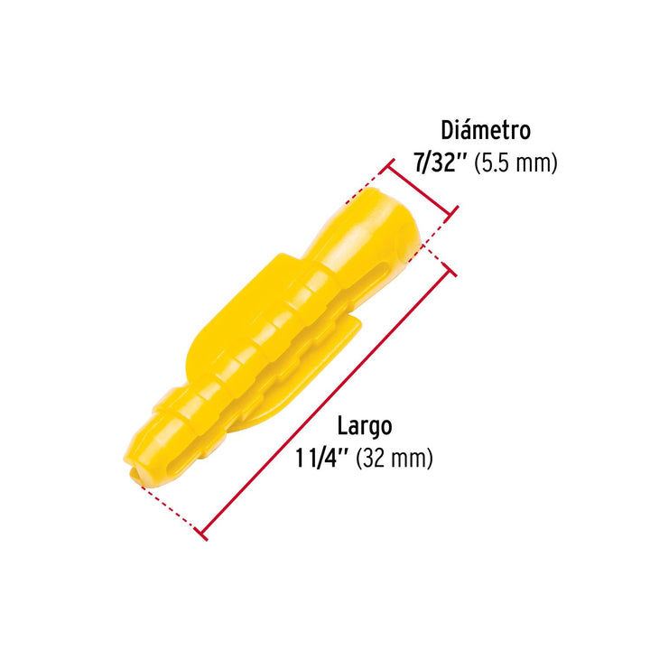 Bolsa con 50 taquetes de plástico 7/32', Fiero - Mundo Tool 