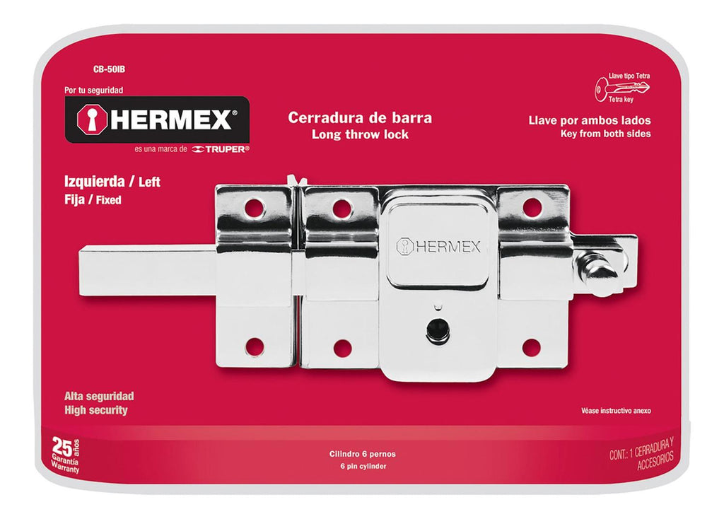 Cerradura Barra Llave Tetra Izquierda Hermex - Mundo Tool 