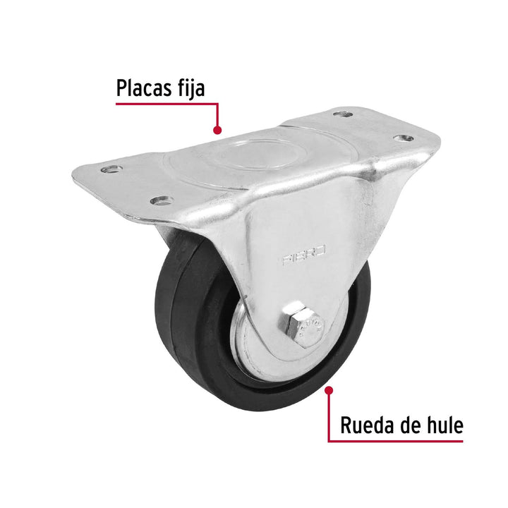 Rodaja hule placa fija 4' con balero Fiero - Mundo Tool 