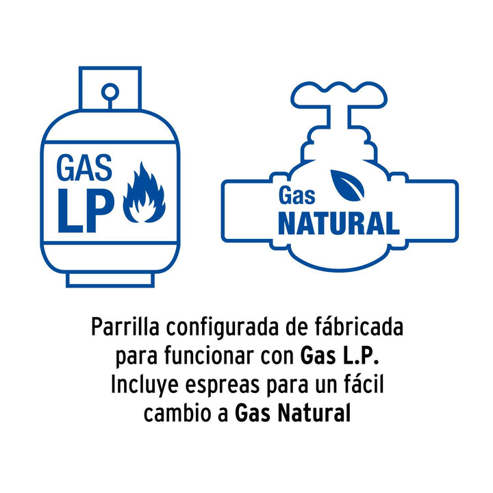 Parrilla gas empotrable 90cm, 6 quem, acero inox, Riviera - Mundo Tool 