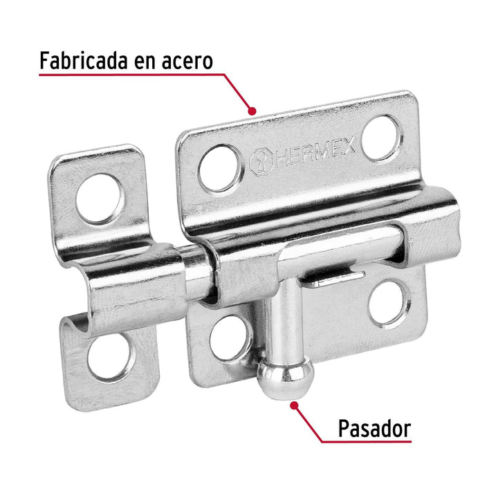 Pasador de barril de acero cromo 2", Hermex - Mundo Tool 