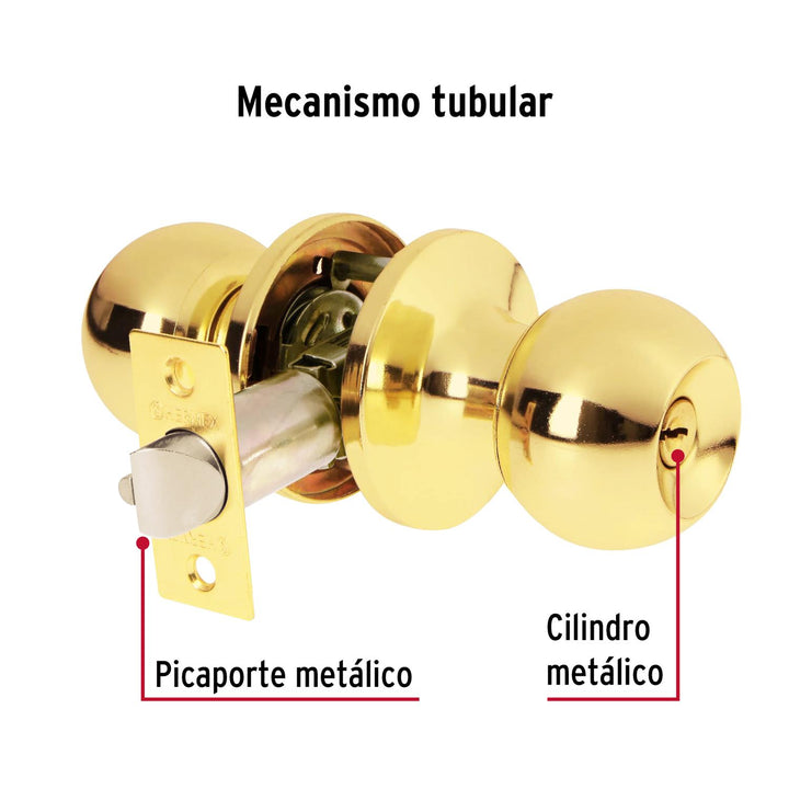 Cerradura pomo, LB, entrada, tubular, Hermex Basic Hermex - Mundo Tool 