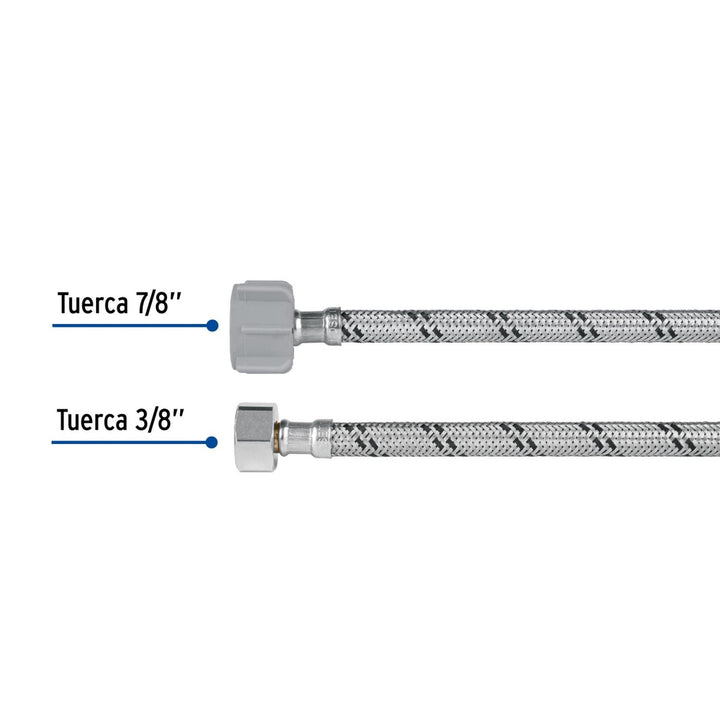 Manguera para WC 50cm Acero inoxidable Foset - Mundo Tool 