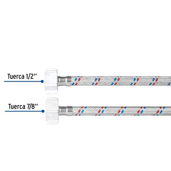 Manguera/Conector flexible,plásticos,WC,50cm 1/2x7/8,Basic - Mundo Tool 