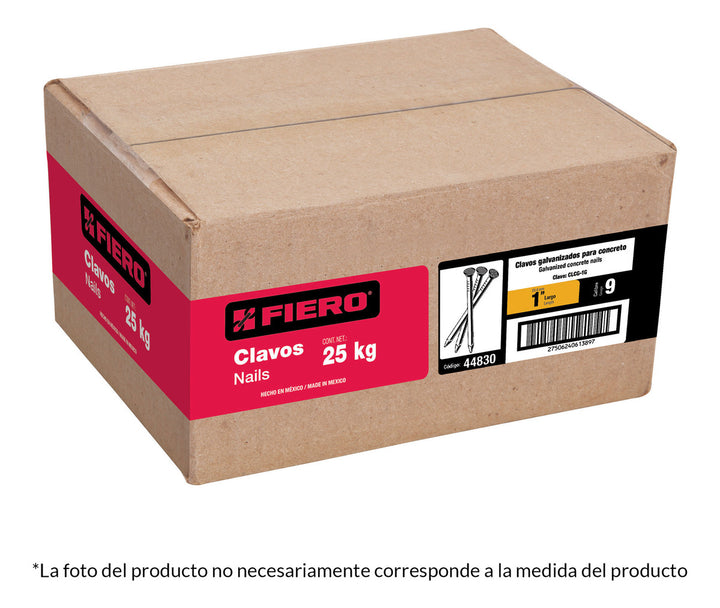 Clavo Para Concreto A Granel 4  Galvanizado Caja 25kg Fiero - Mundo Tool 