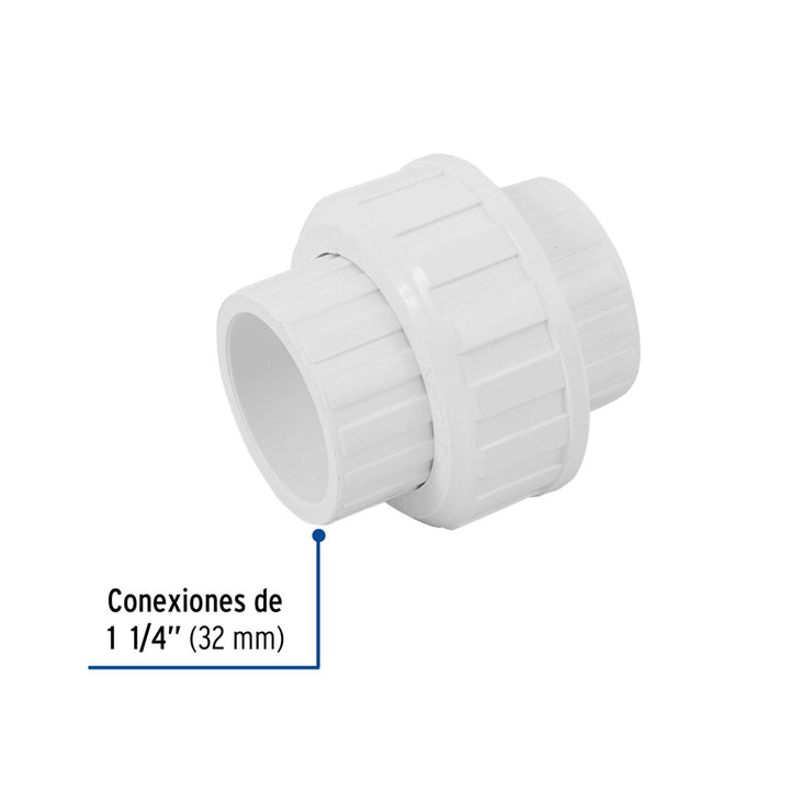 Tuerca unión lisa de PVC, 1-1/4' Foset - Mundo Tool 