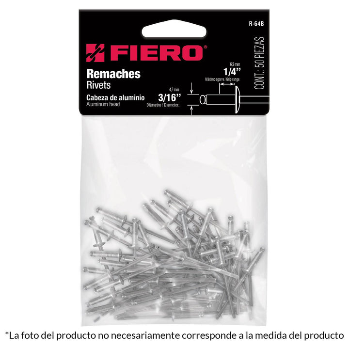 Remaches Con Espiga 48x145mm Bolsa Con 50 Pza Fiero - Mundo Tool 