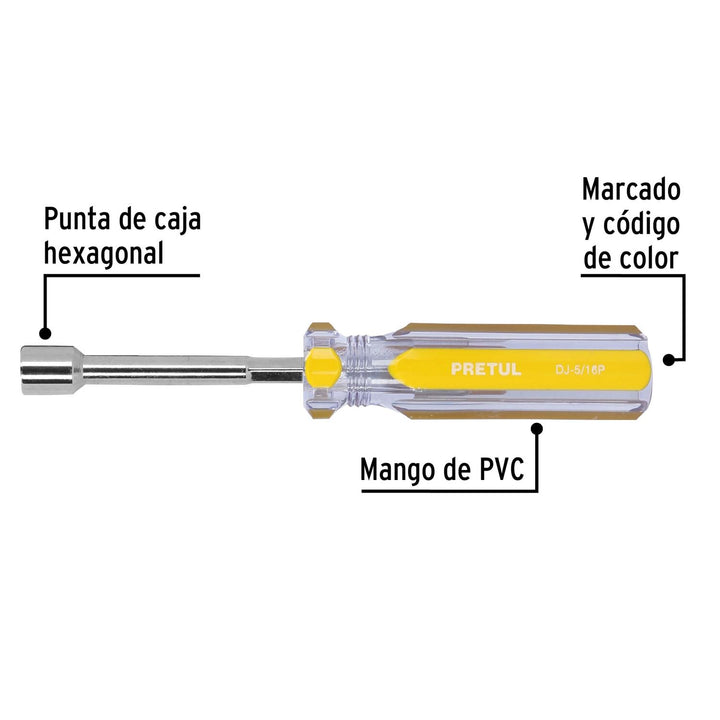 Desarmador de caja 5/16" mango de PVC, Pretul - Mundo Tool 