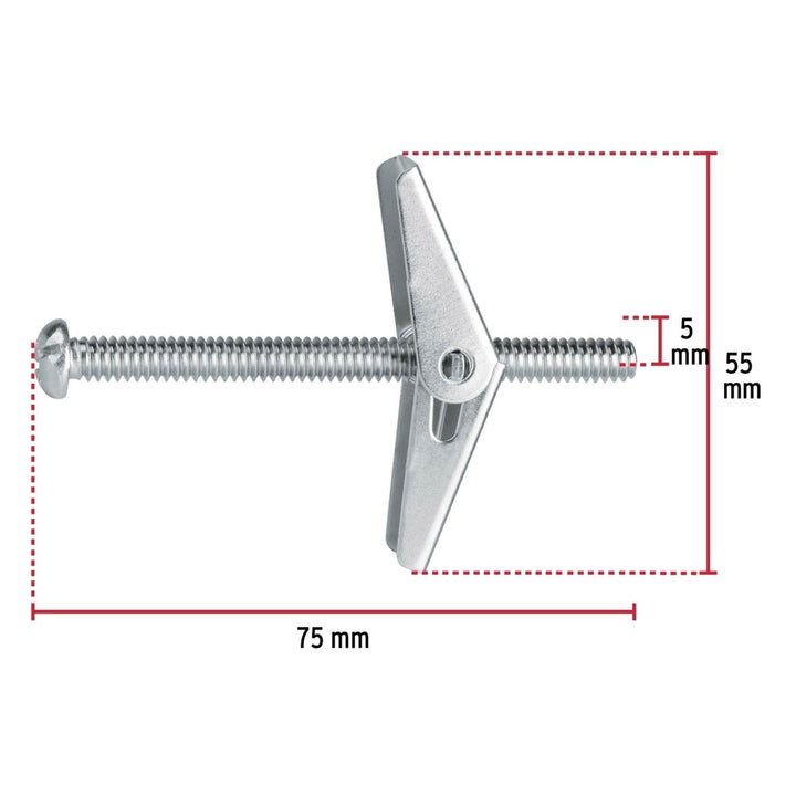 Sujetador tipo mariposa 1/4 X 3', bolsa 4 piezas Fiero - Mundo Tool 