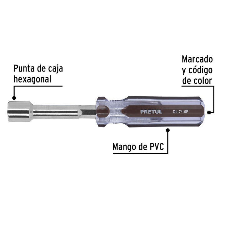 Desarmador de caja 7/16" mango de PVC, Pretul - Mundo Tool 