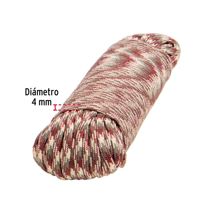 Piola de Nylon Paracord de 4mm x 30 m, camo, Fiero - Mundo Tool 