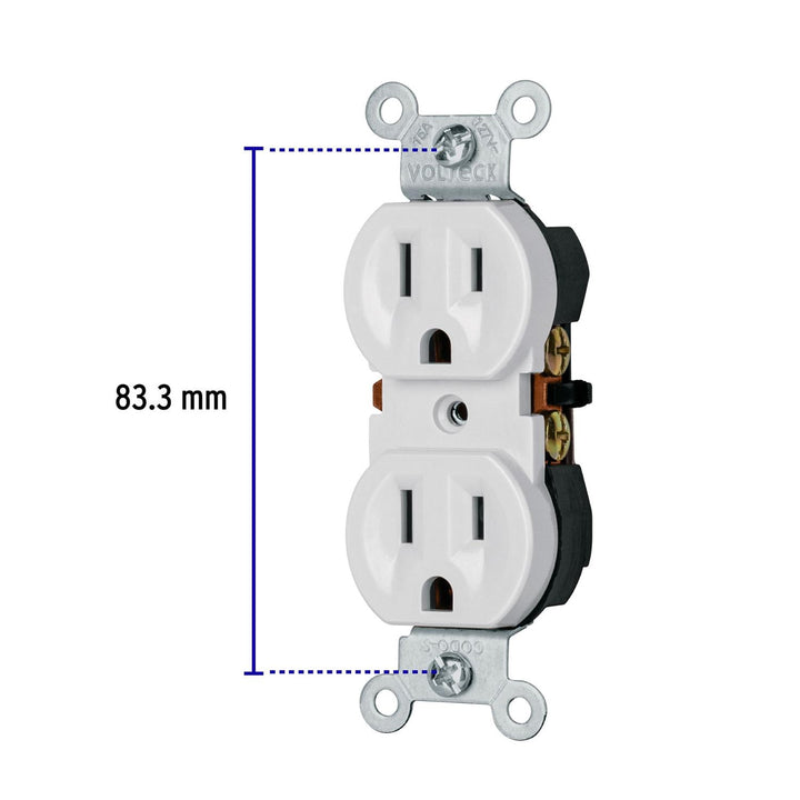 Contacto dúplex, 2 polos 3 hilos, Standard, granel, blanco - Mundo Tool 