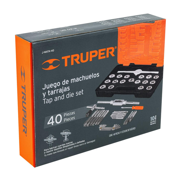 Juego de 40 piezas de machuelos y tarrajas, Truper - Mundo Tool 
