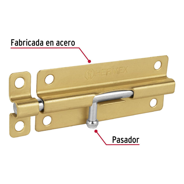 Pasador de barril de acero latón 5", Hermex - Mundo Tool 