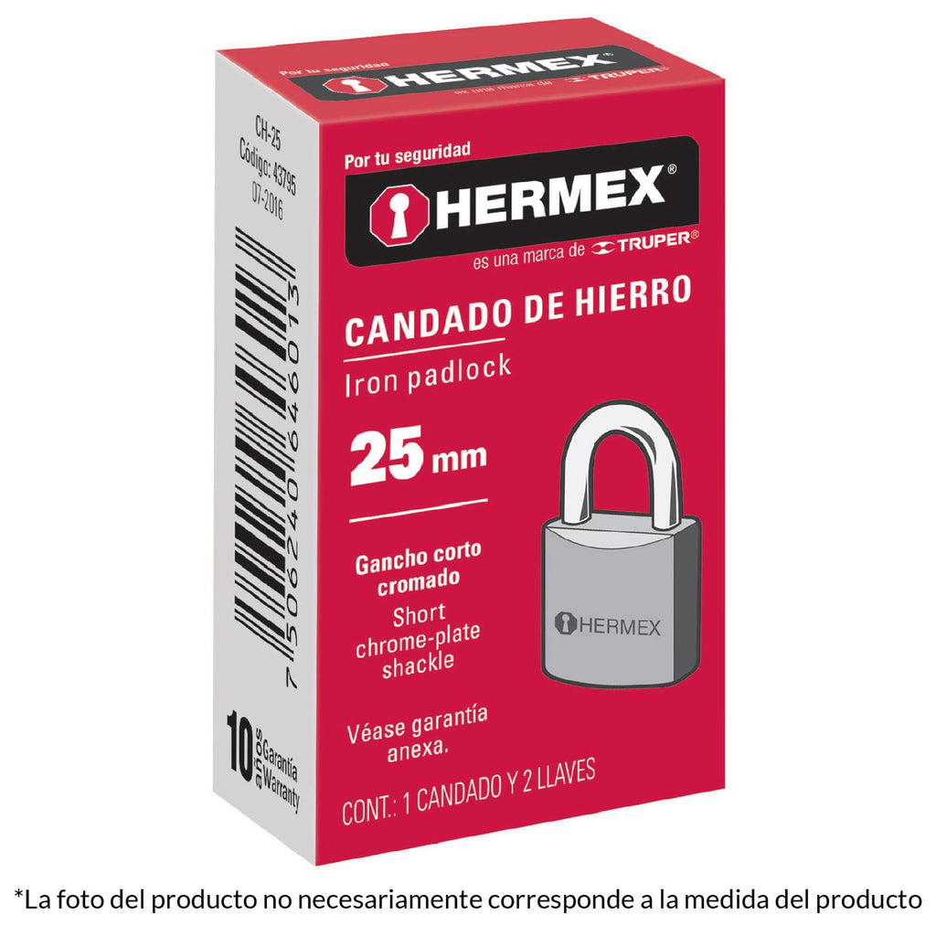 Candado De Hierro 45mm Hermex - Mundo Tool 