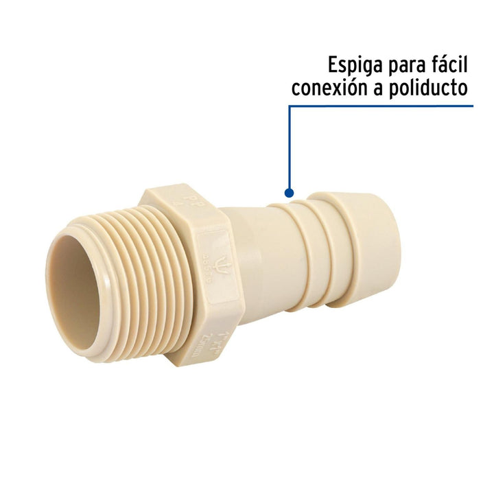Adaptador inserción rosca exterior, 1'x 1' Foset - Mundo Tool 