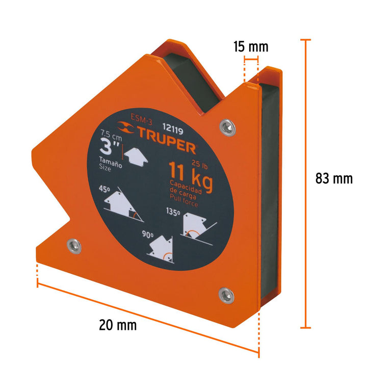 Escuadra Magnética Para Soldar 3 Truper - Mundo Tool 