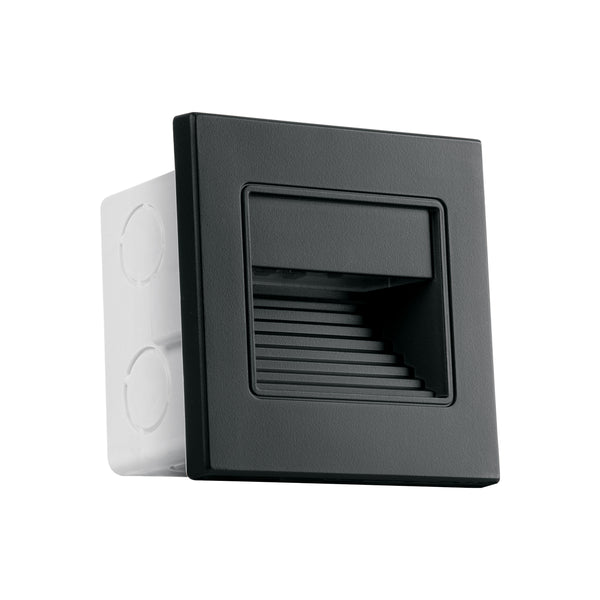 Luminario LED empotrable de cortesía 1 W, luz cálida, negro - Mundo Tool 