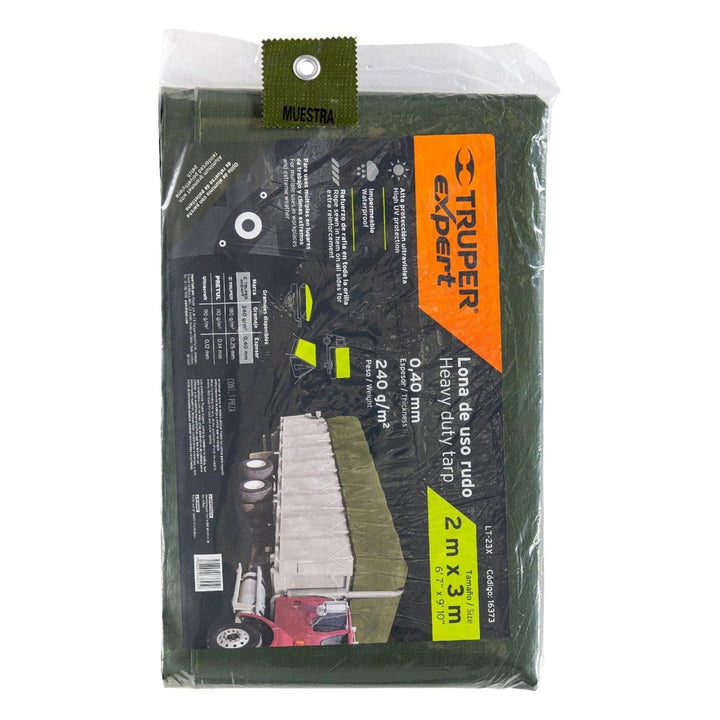 Lona Uso Rudo Verde Olivo 2x3 Metros Truper Expert - Mundo Tool 