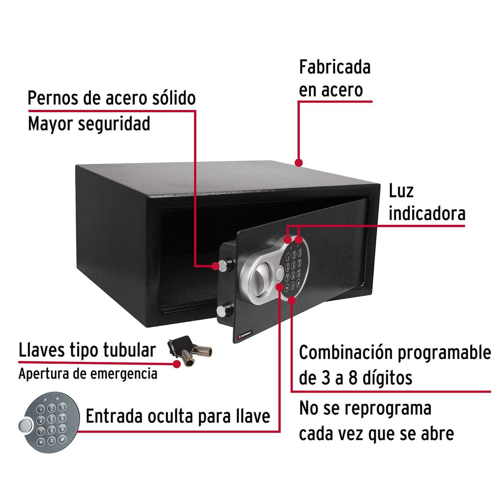 Caja De Seguridad Electrónica 43 Cm 30 Litros Hermex - Mundo Tool 