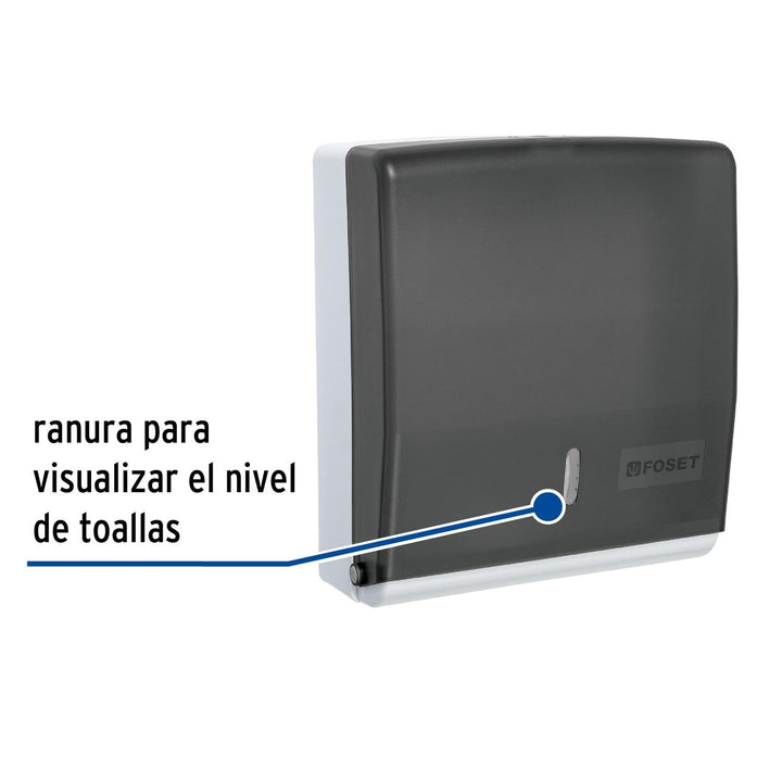 Dispensador de ABS para toallas de papel, humo, Foset - Mundo Tool 