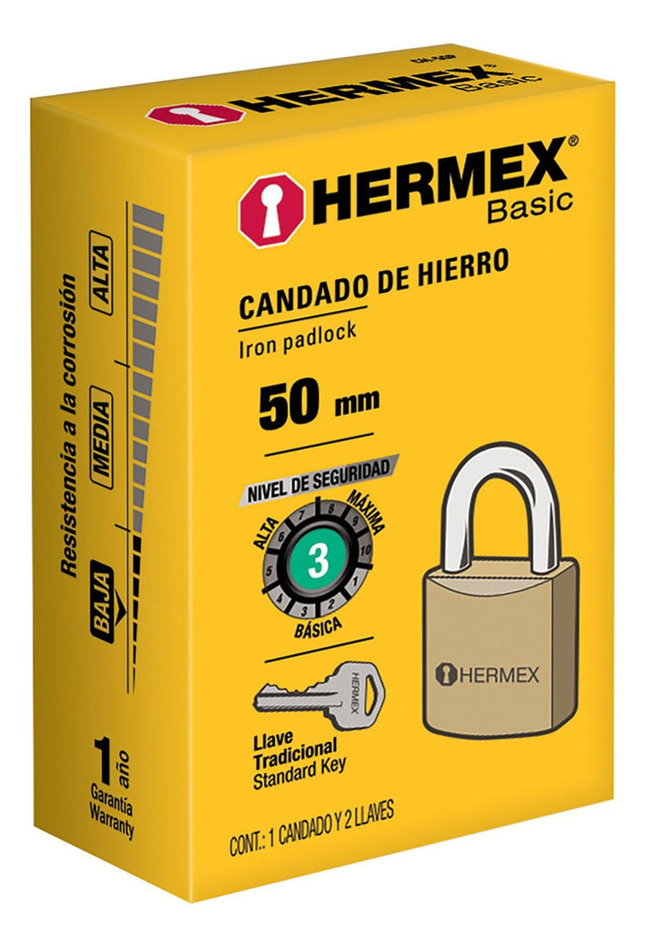 Candado De Hierro 50 Mm Basic Hermex - Mundo Tool 