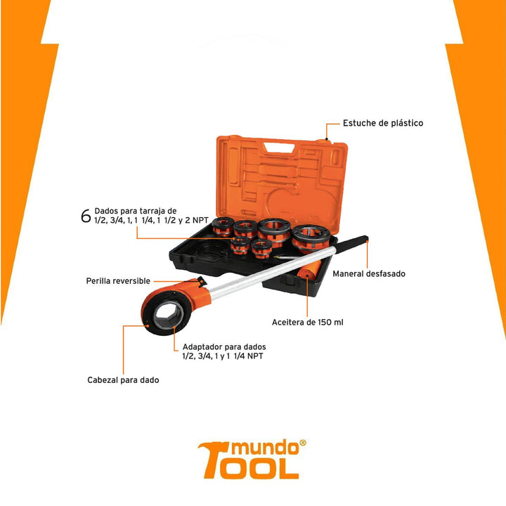 Ta-851 Juego De Tarrajas Para Tubo 8 Piezas - Mundo Tool 