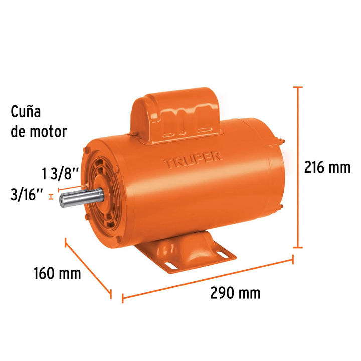 Motor eléctrico monofásico de 1 HP, alta velocidad, Truper - Mundo Tool 