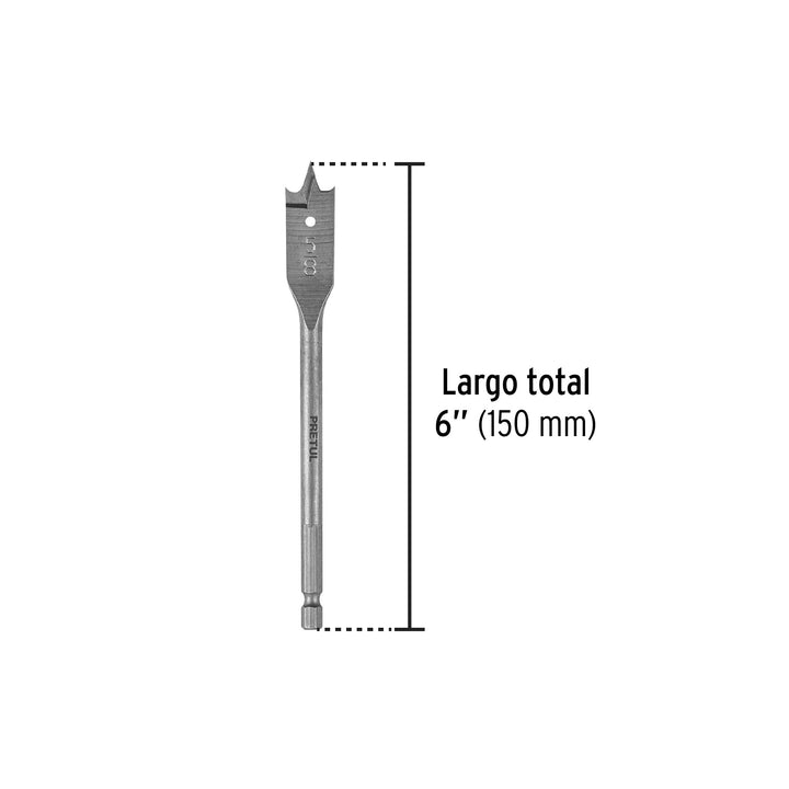 Broca plana de manita 5/8" para madera, Pretul - Mundo Tool 