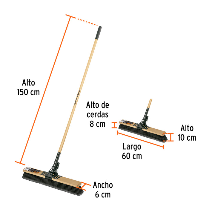 Cepillo cerda PP, 60cm, p/superficies ásperas, EXPERT - Mundo Tool 