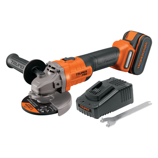 Esmeriladora 4-1/2', 20V, 1 batería 4Ah, TRUPER PRO - Mundo Tool 