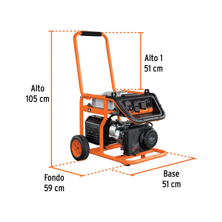 Generador portátil 2.5 kW motor a gasolina, TRUPER - Mundo Tool 