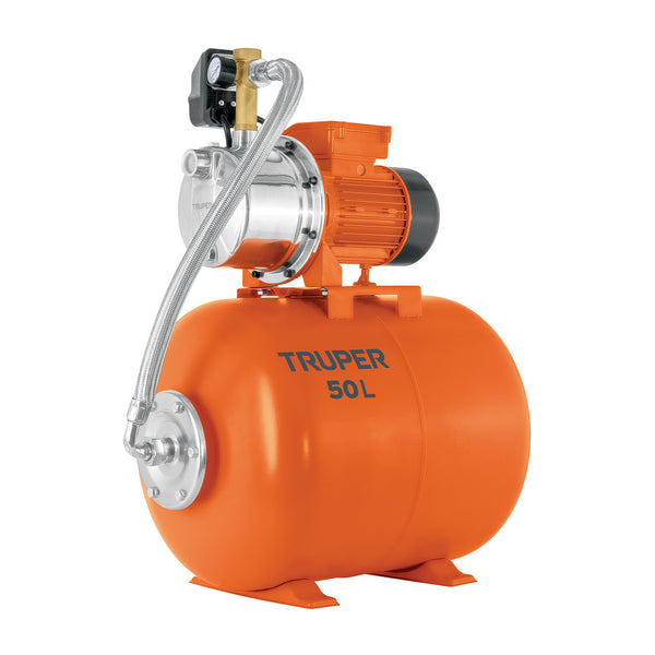 Equipo hidroneumático 50L, bomba jet inox. 1 HP, TRUPER - Mundo Tool 