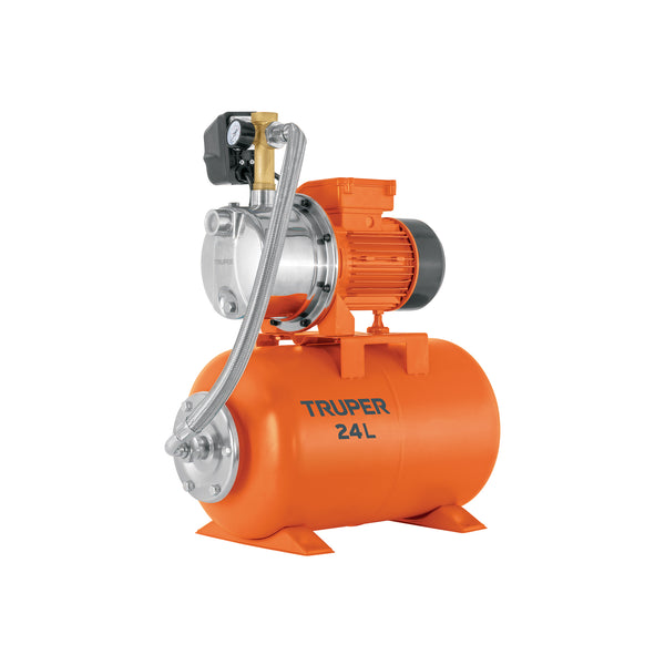 Equipo hidroneumático 24L, bomba jet inox. 3/4 HP, TRUPER - Mundo Tool 