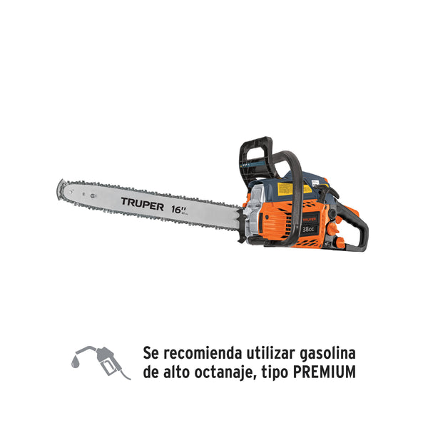 Motosierra 38 cc a gasolina con barra de 16', Truper - Mundo Tool 