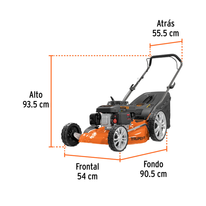Podadora con motor a gasolina de 5 HP, 20" de corte, Truper - Mundo Tool 