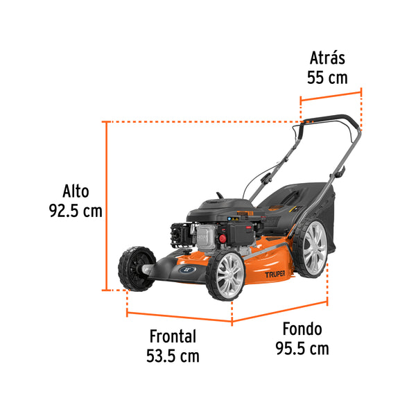 Podadora con motor a gasolina de 6 HP, 22" de corte, Truper - Mundo Tool 