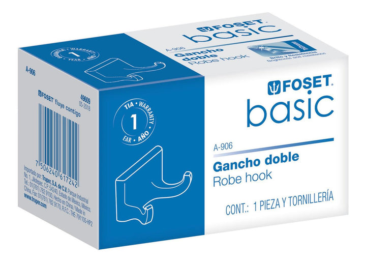 Toallero Gancho Línea Basic Foset - Mundo Tool 