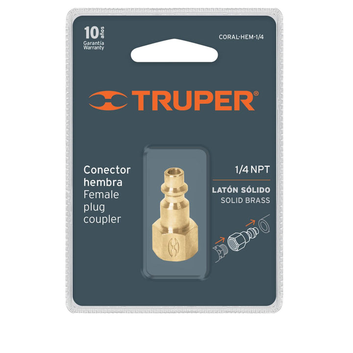 Conector Rápido Tipo M Niquelado Cuerda 1/4 N Truper - Mundo Tool 