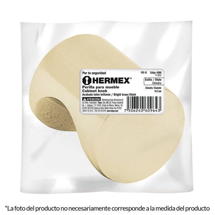 Perilla Niquel Satinado Estilo Cilindro Hermex - Mundo Tool 